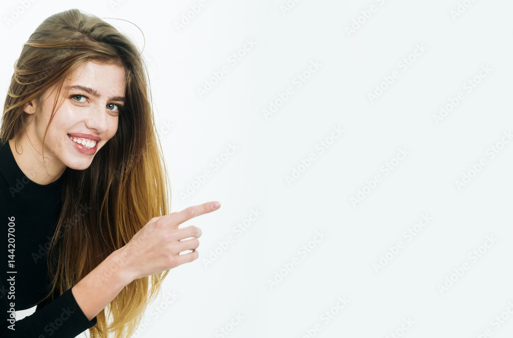 Happy pretty girl with long blond hair Happy pretty girl with long blond hair