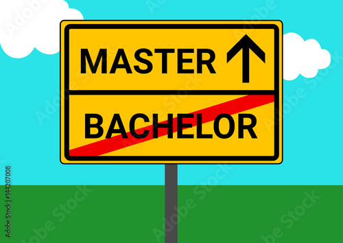 Schild Ortausgang Bachelor Master