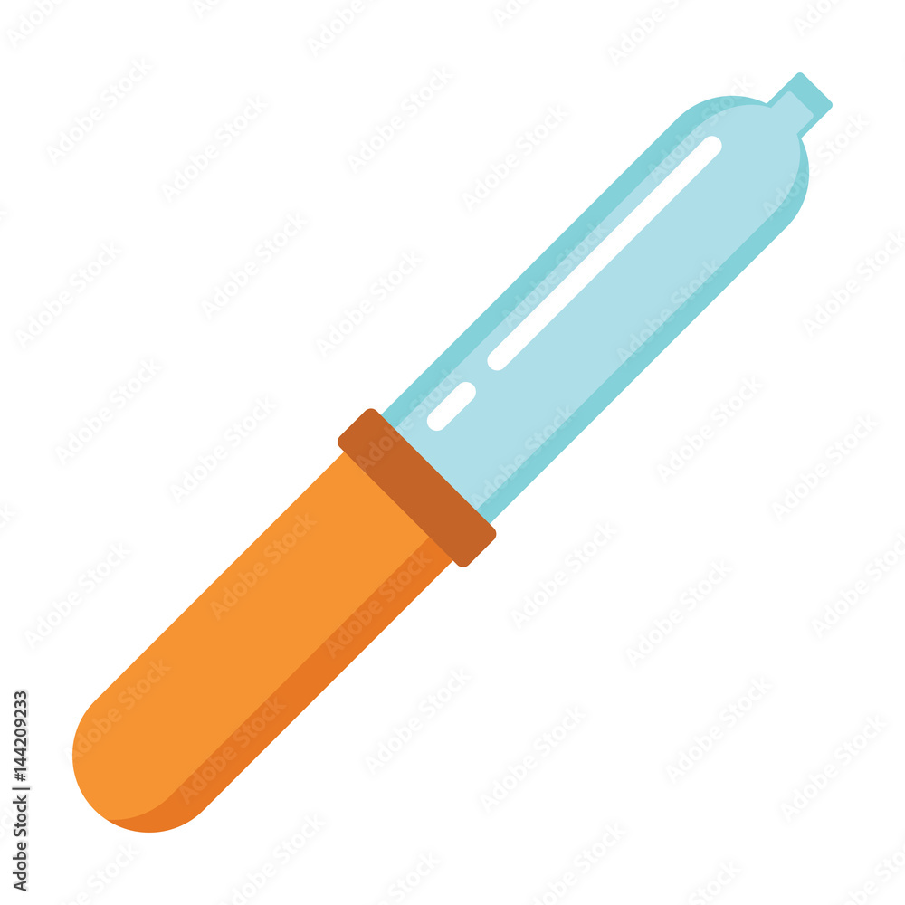 Medicine flat pipette dropper isolated on white background Medicine flat pipette dropper isolated on white background