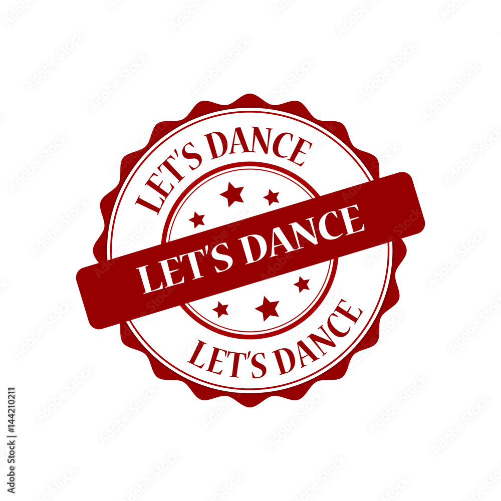 Obraz premium Let's dance red stamp illustration