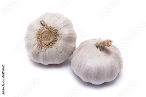 Two garlics isolate on white background