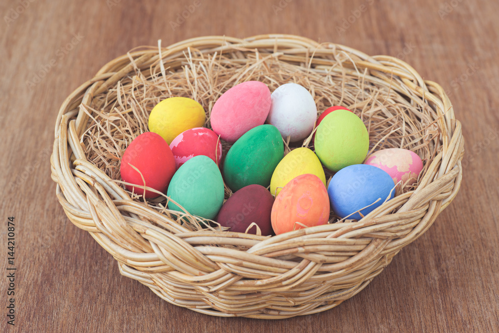 Easter eggs in the nest