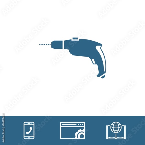 drill icon stock vector illustration flat design