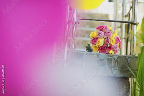 Bouquet on the stairs