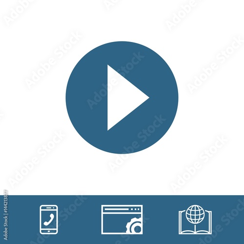 Free Download play icon stock vector illustration flat design - GFXLoad