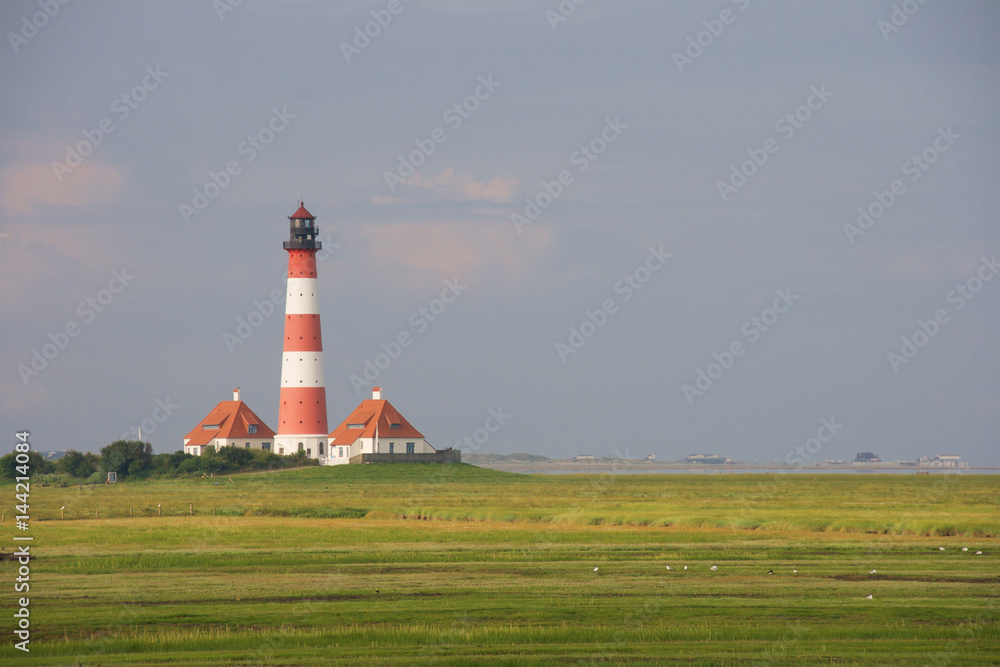 North-sea coast with Westerhever Lighthouse