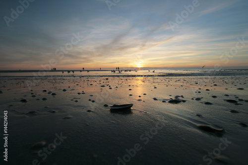 Fototapeta Naklejka Na Ścianę i Meble -  Sunset at wadden sea