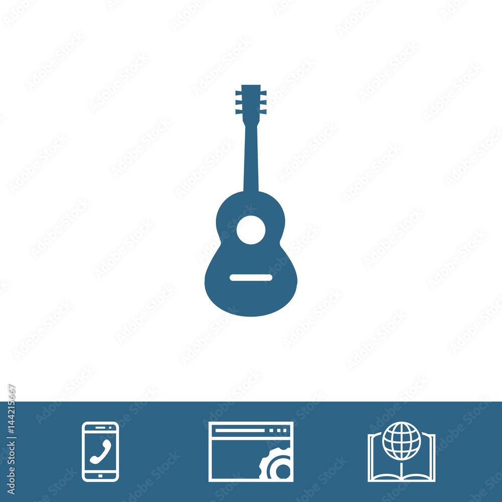 Acoustic guitar sign icon. Music symbol. stock vector illustration flat design Acoustic guitar sign icon. Music symbol. stock vector illustration flat design