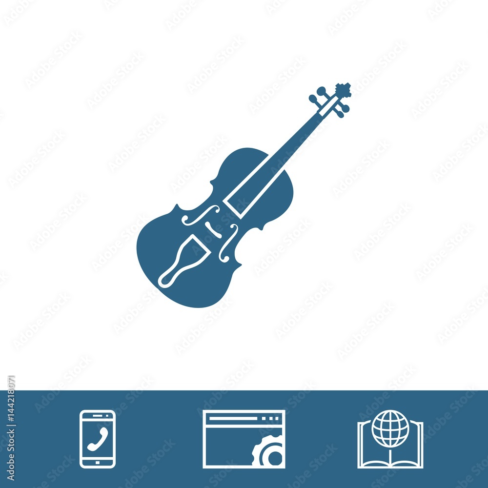 Violin icon stock vector illustration flat design