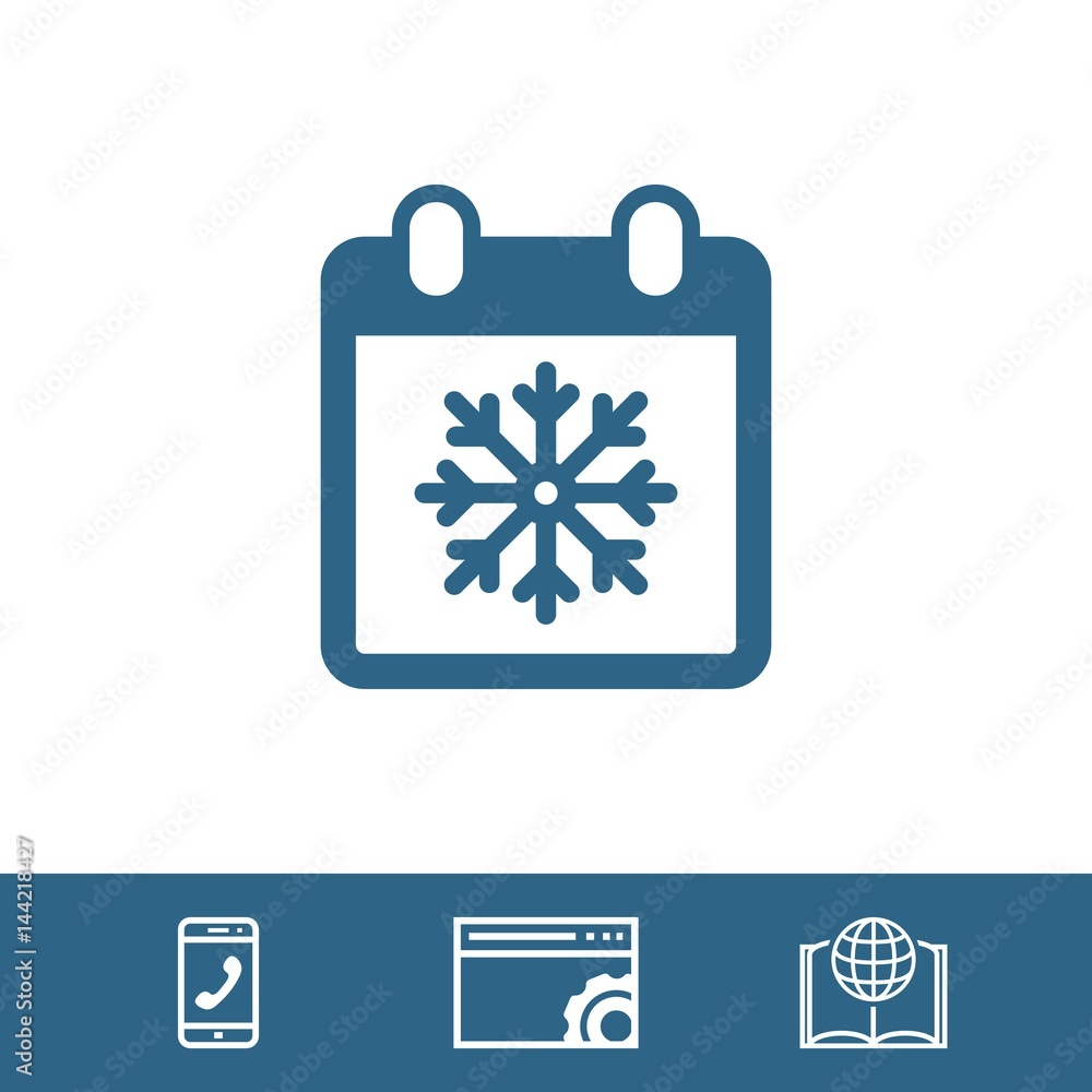 winter calendar icon stock vector illustration flat design