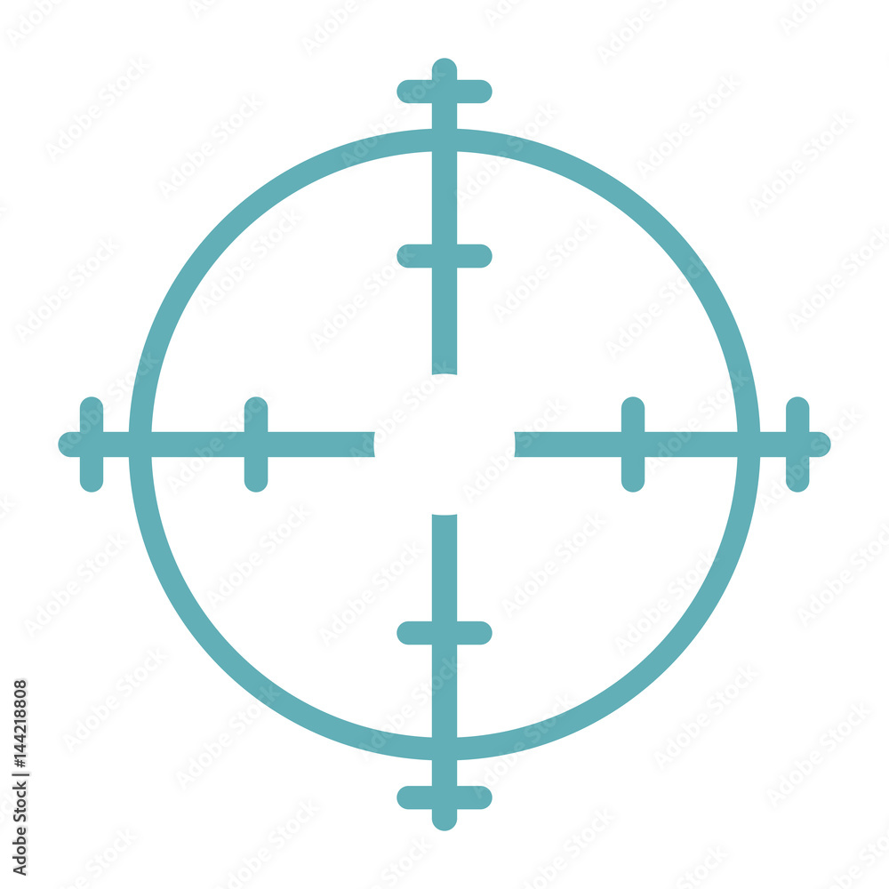 Target aim flat line icon isolated on white background Target aim flat line icon isolated on white background