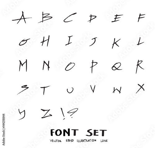 Hand drawn alphabet letters Vector eps10