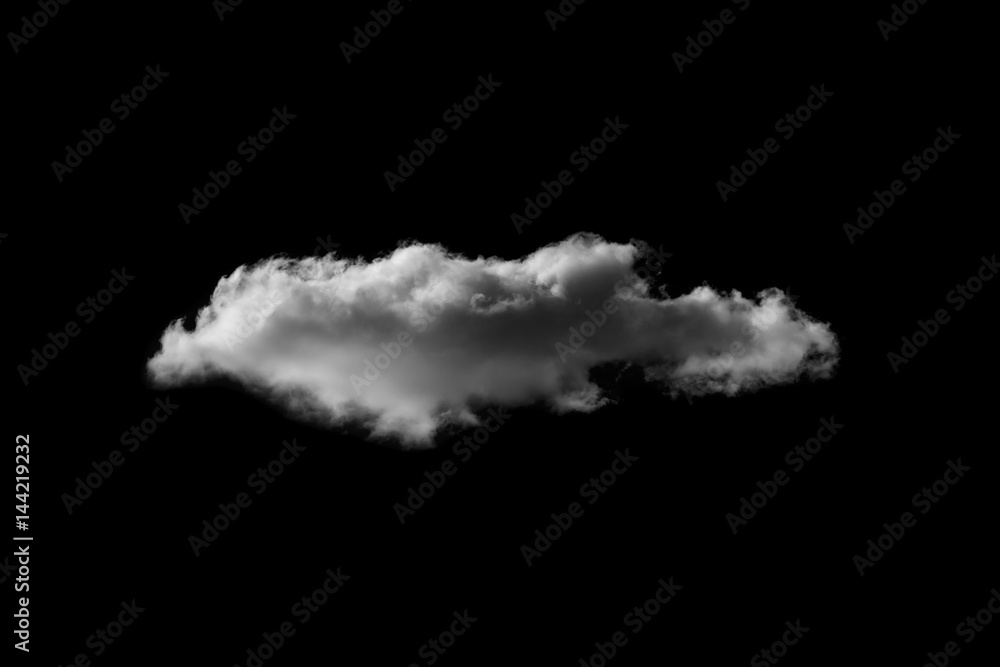 Fluffy Cloud isolated on black background