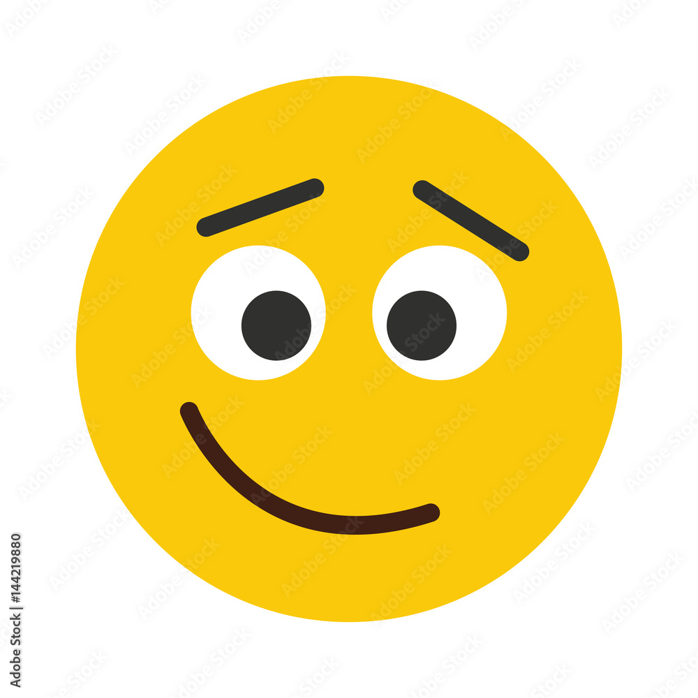 Flat smile emodji isolated on white background Flat smile emodji isolated on white background