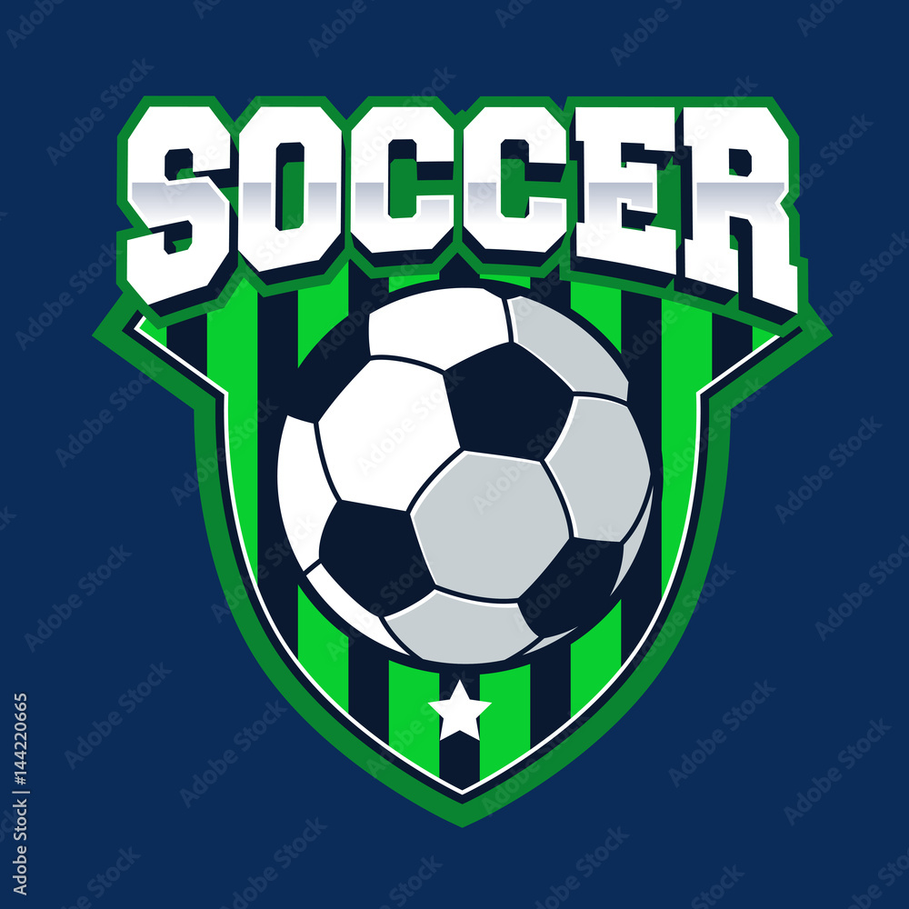 Soccer shield logo football badge crest graphic with text Soccer shield logo football badge crest graphic with text