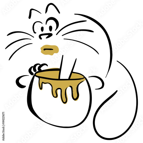 Cat eats something