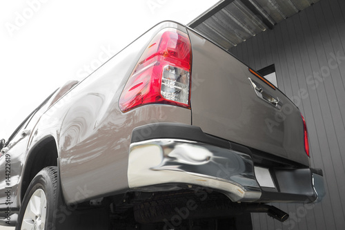 pickup truck color vitage brown back side