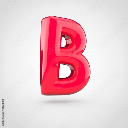 Glossy pink paint letter B uppercase