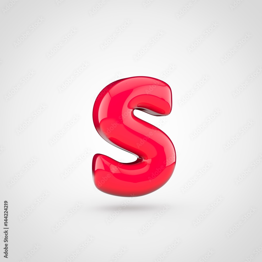 Glossy pink paint letter S lowercase Glossy pink paint letter S lowercase