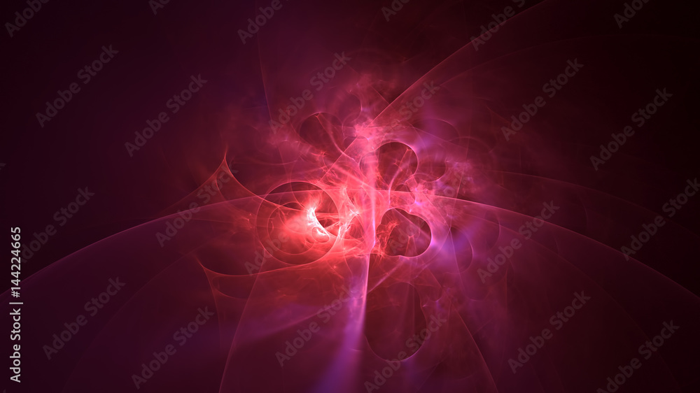 3D rendering abstract colored fractal on black background