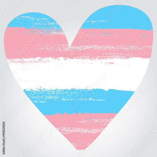 Obraz na płótnie Transgender pride flag in a form of heart w salonie
