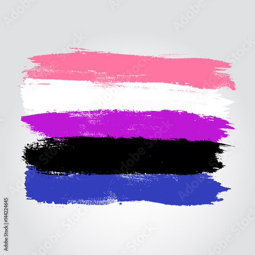 Gender fluidity pride flag in a form of brush stroke