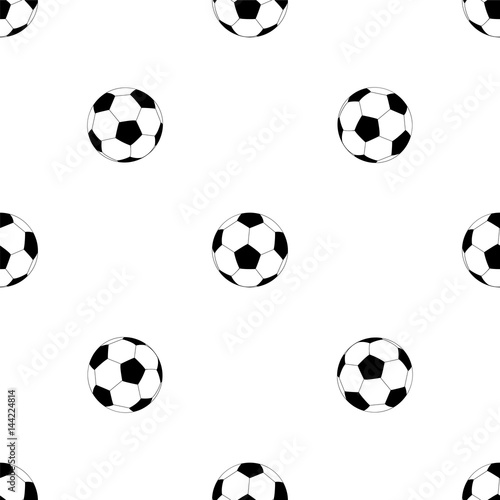 Seamless pattern with soccer balls on white background