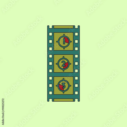 retro movie frame Vector illustration in flat style Film strip countdown