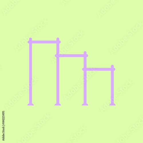 Vector illustration in flat style sports horizontal bars for street workout playground