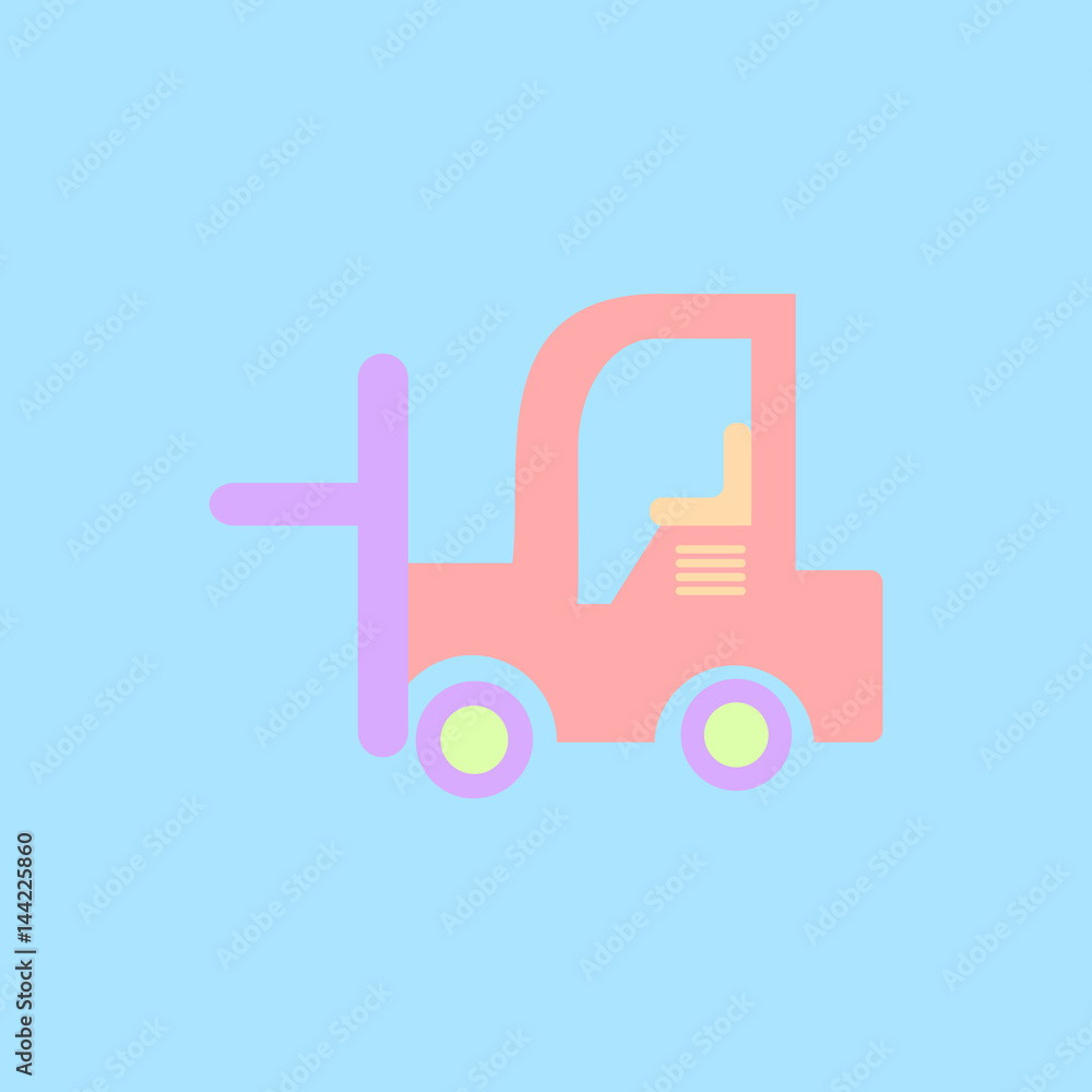 Vector illustration in flat style Forklift truck Vector illustration in flat style Forklift truck