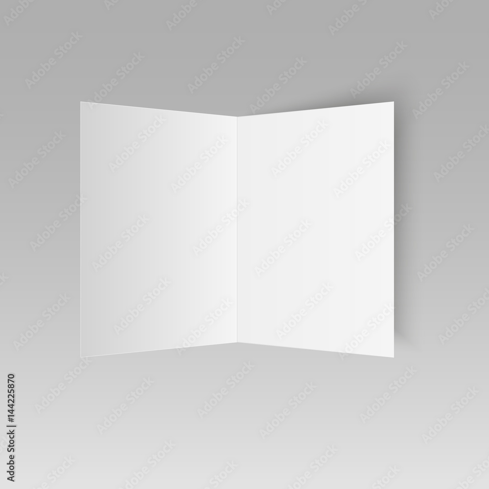 Blank mock up invitation greetings card isolated on white background. Vector
Blank mock up invitation greetings card isolated on white background. Vector