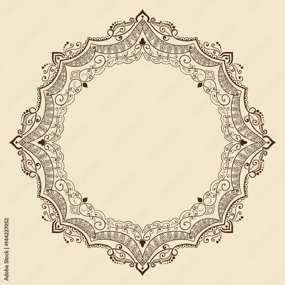 Obraz premium Vector fine floral round frame. Decorative element for invitations and cards. Border element