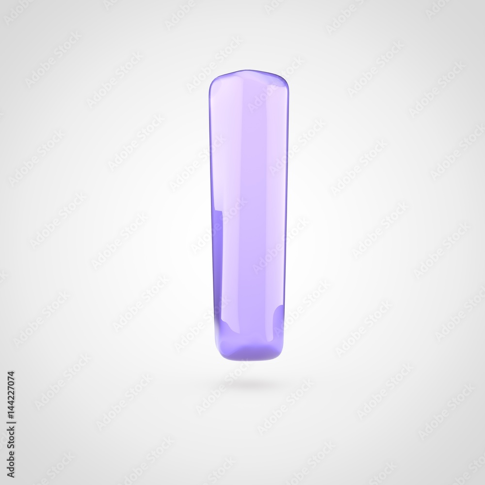 Glossy violet paint letter I uppercase Glossy violet paint letter I uppercase