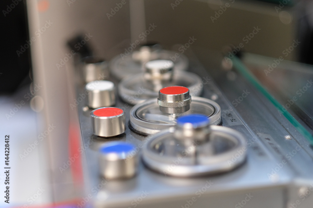 Handles of medical equipment management, marked with different colors Handles of medical equipment management, marked with different colors