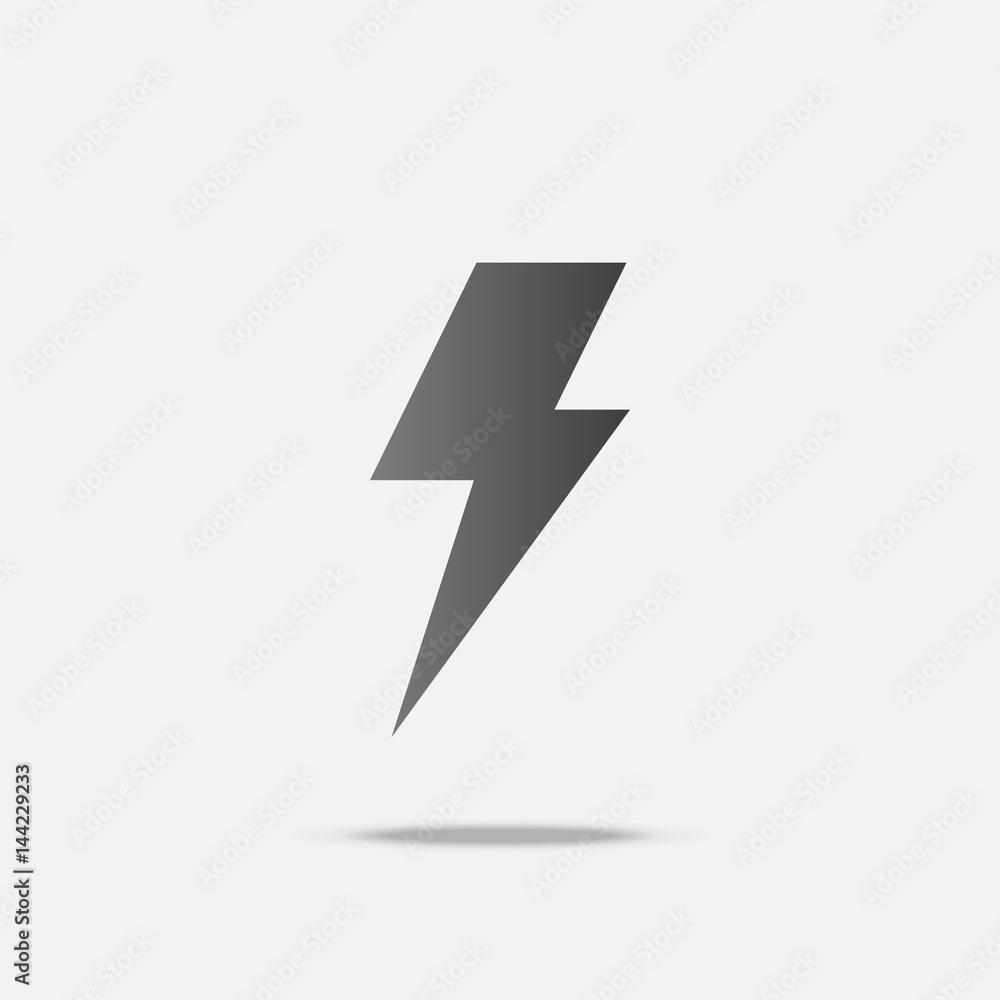 Thunder bolt flat design vector with shadow Thunder bolt flat design vector with shadow