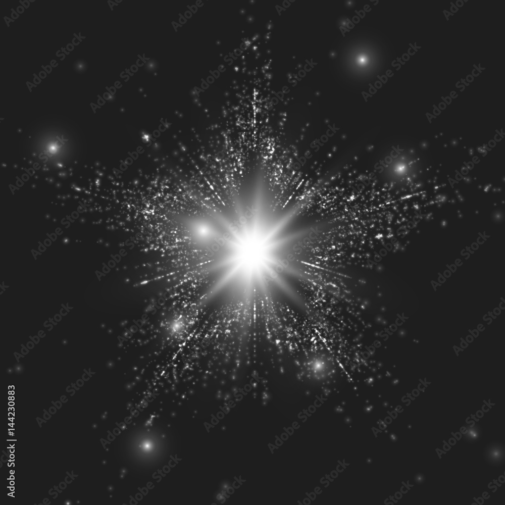 Abstract vector space background. Explosion of glowing particles. Futuristic technology style. Elegant background for business presentations or gift cards.EPS10 Abstract vector space background. Explosion of glowing particles. Futuristic technology style. Elegant background for business presentations or gift cards.EPS10