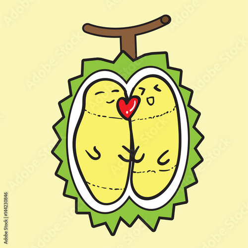 thailand king of fruits durian cartoon character