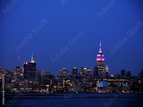 Midtown Manhattan at dusk viewed from Hoboken New Jersey
