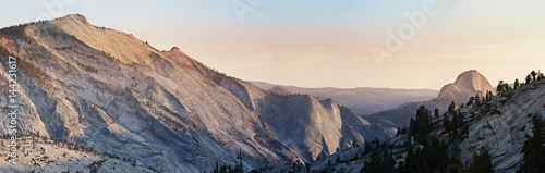 Panoramic view over a Half Dome at Yosemite National Park in California