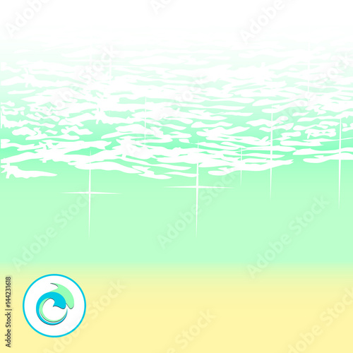 морской фон с водой и песком , векторная иллюстрация