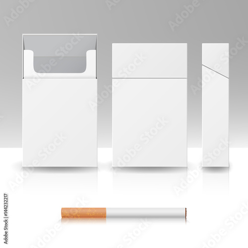 Blank Pack Package Box Of Cigarettes 3D Vector Realistic Illustration