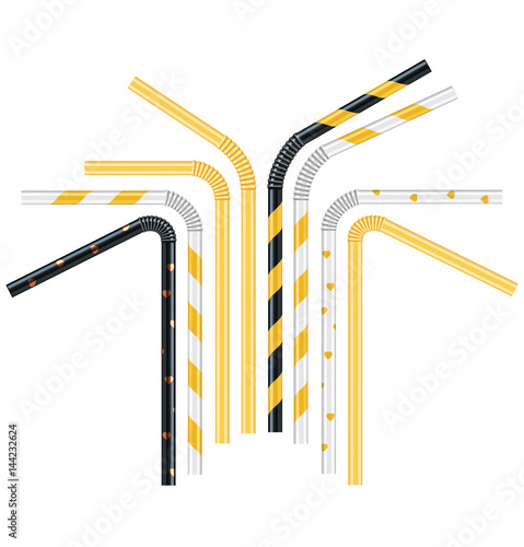 Set of cocktail tube. Vector illustration