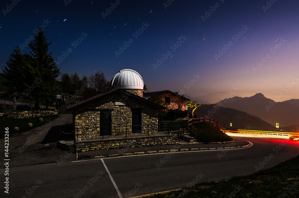 Astronomical Observatory with auto wake and starry sky. Astronomical Observatory with auto wake and starry sky.