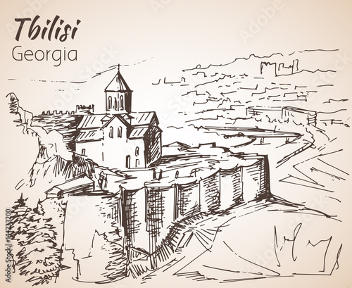 Panoramic view of old Tbilisi, Georgia.