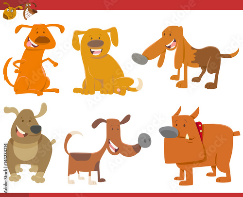 cute dog animals set