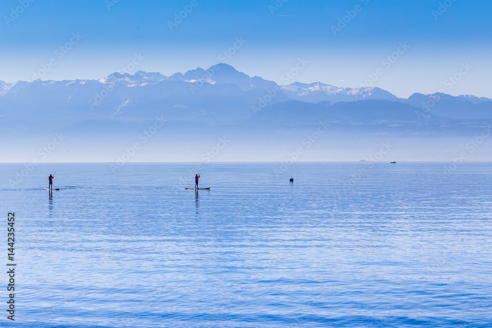 Stand up paddle sur le lac Léman