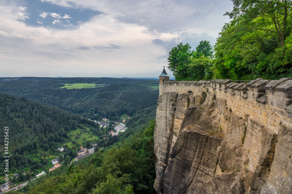 The panorama of landscape in Saxon Switzerland, Germany