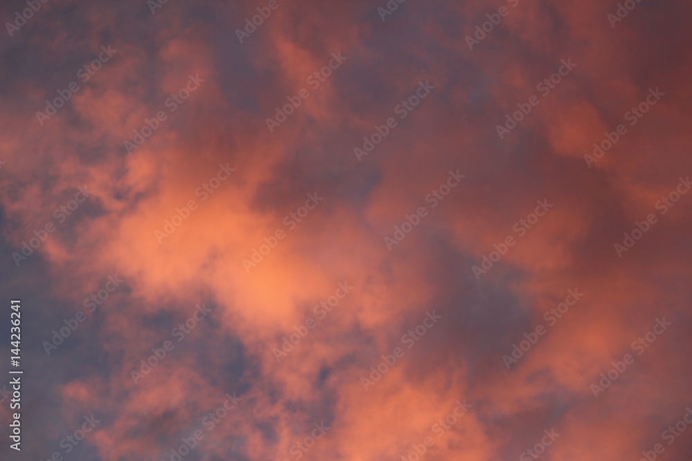 Sunset orange clouds