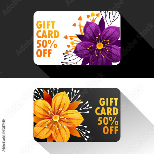 Set of discount spring cards. vector illustration