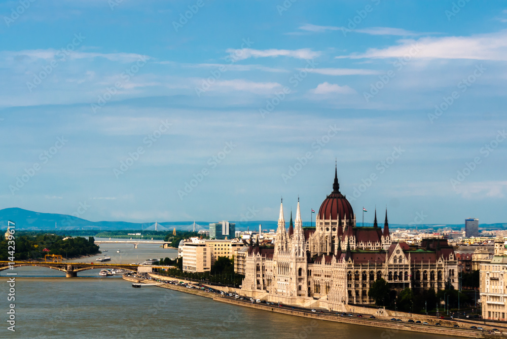 Budapest - view from Royal Palace Hill on Parliament